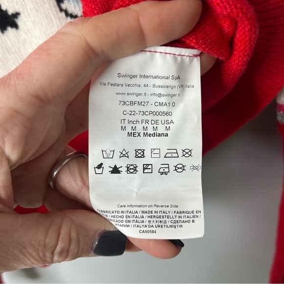 Chiara Ferragni Logomania Turtleneck Sweater Red Size Medium Cropped Wool Blend - Picture 6 of 7